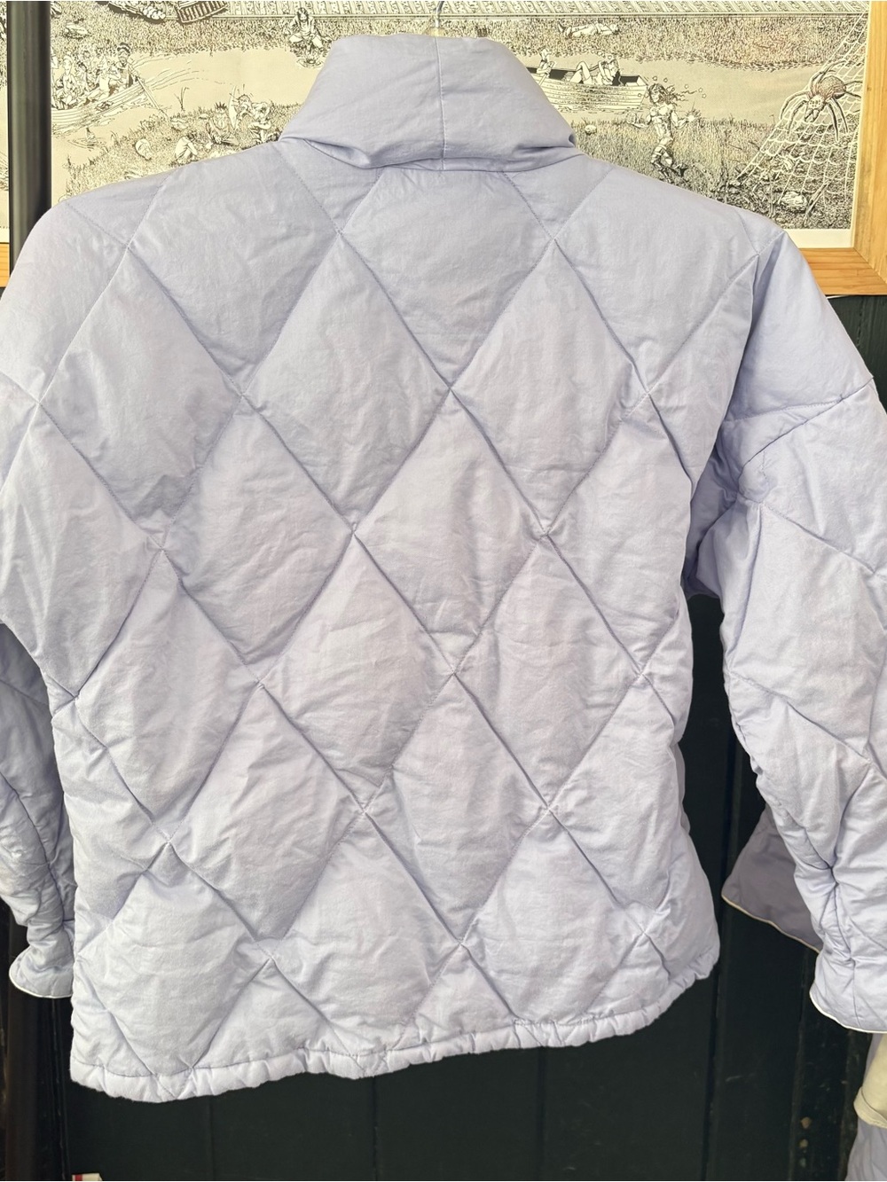 Lavender Quilted Goose Down Wrap Puffer Jacket - Picture 9 of 12